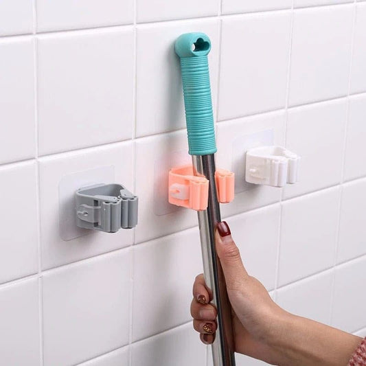 No drilling wall mount mop holder