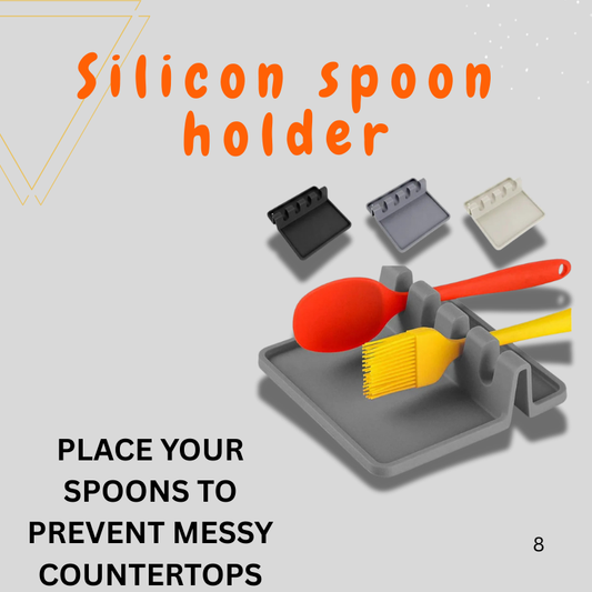 Silicon heat resistant spoon holder