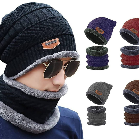 Wool cotton 2 in 1 neck cover cap