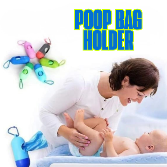 Portable Baby Poop Bag Holder with a pack of disposable bags