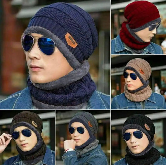 Wool cotton 2 in 1 neck cover cap